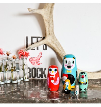 Gigognes animaux en bois Helen Dardik - Petit Monkey