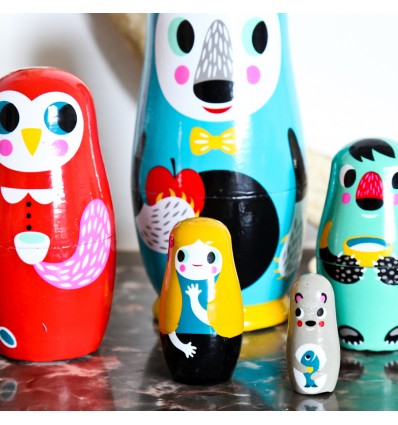 Gigognes animaux en bois Helen Dardik - Petit Monkey