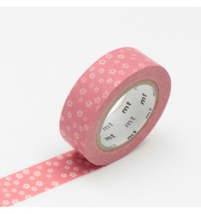 Masking tape vieux rose et fleurs