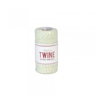 Ficelle bicolore vert anis et blanc 2